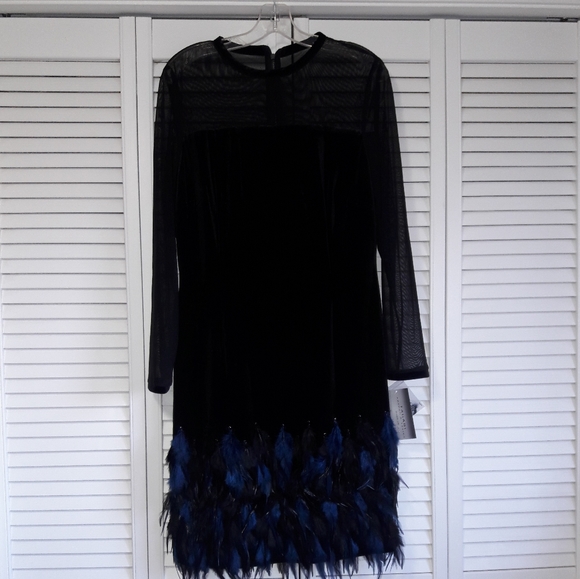 NWT, TahariASL Velvet Feather Dress